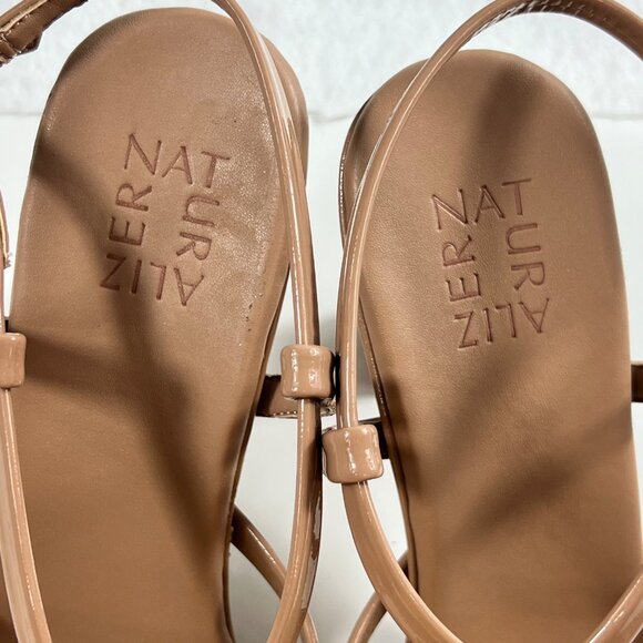 Naturalizer Luisa Beige Patent Strappy High Heel Sandals Leather Upper 10.5M - Picture 6 of 10